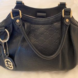 AUTHENTIC GUCCI Guccissima Medium Sukey Tote Black